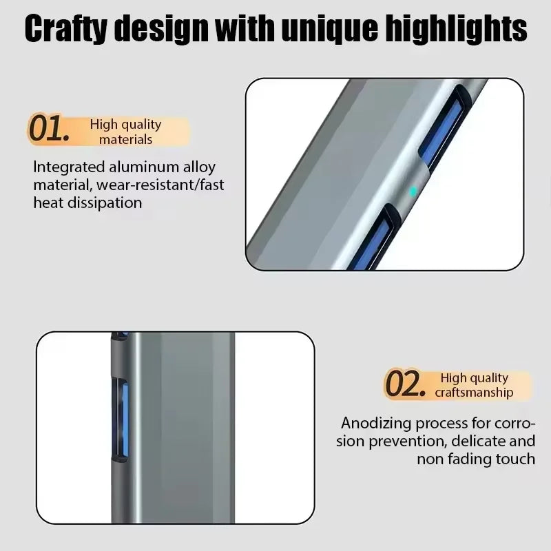7-IN-2 USB3.0 HUB USB C HUB 5Gbps High Speed Transfer USB Splitter C- to-USB OTG Adapter for Macbook Pro Laptop Tablet Accessori