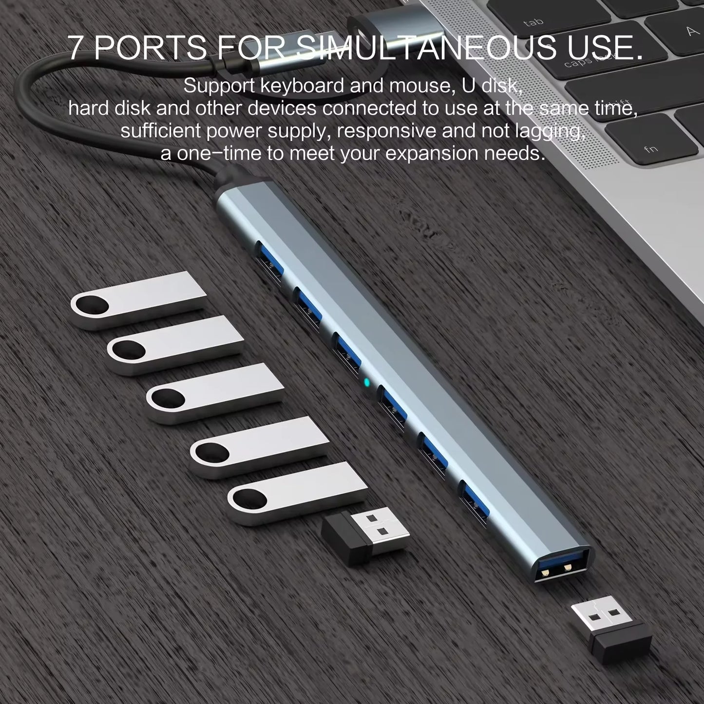 7-IN-2 USB3.0 HUB USB C HUB 5Gbps High Speed Transfer USB Splitter C- to-USB OTG Adapter for Macbook Pro Laptop Tablet Accessori