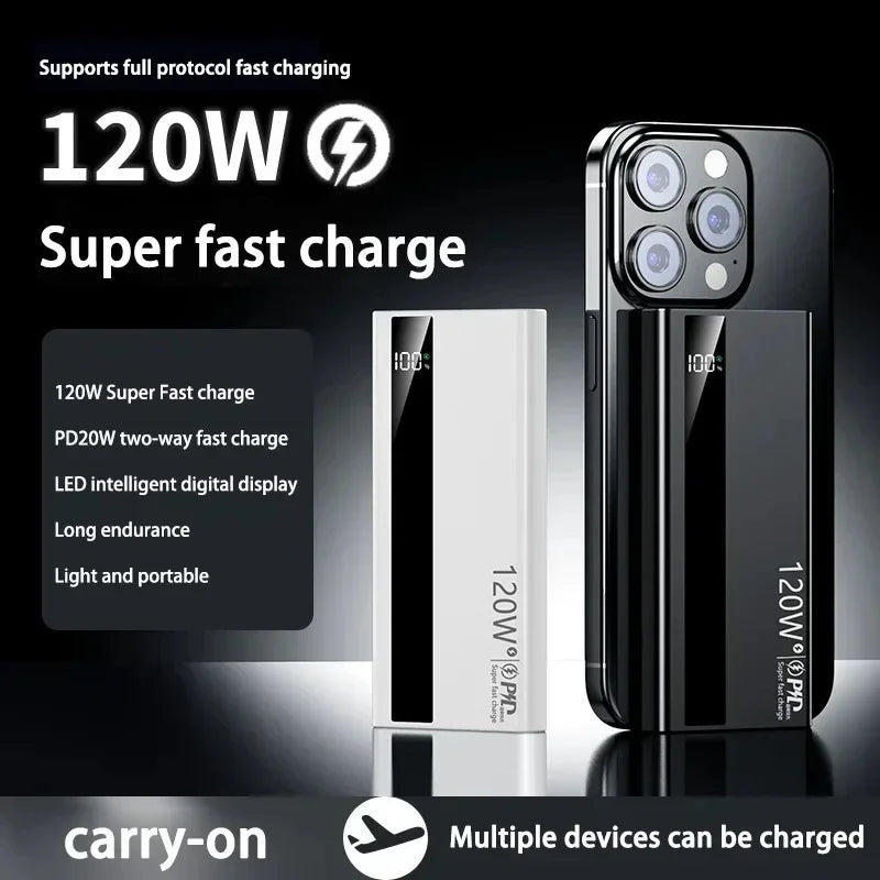 Xiaomi 120W 500000mAh High Capacity Power Bank Super Fast Charging Power Bank Portable Battery Charger For iPhone Huawei Samsung