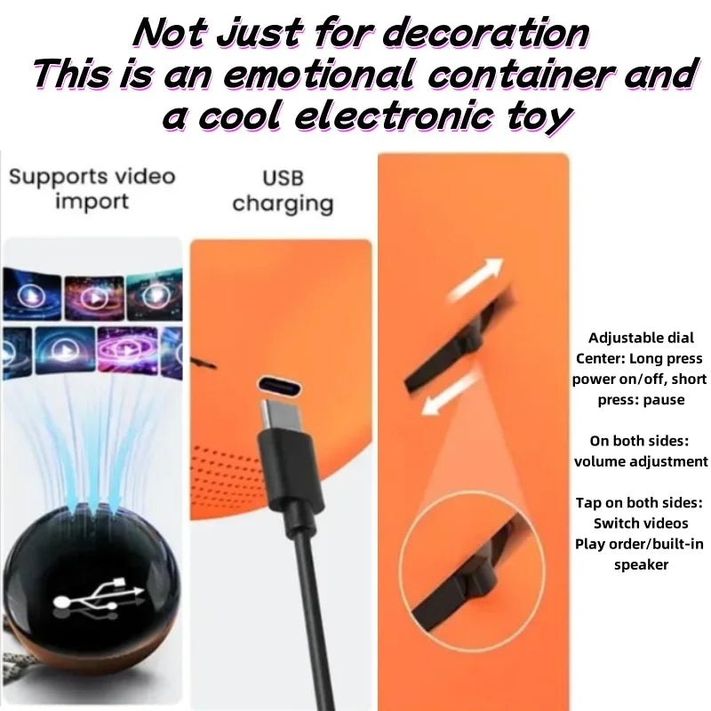 Customizable video glass ball lamp - spherical pixel display