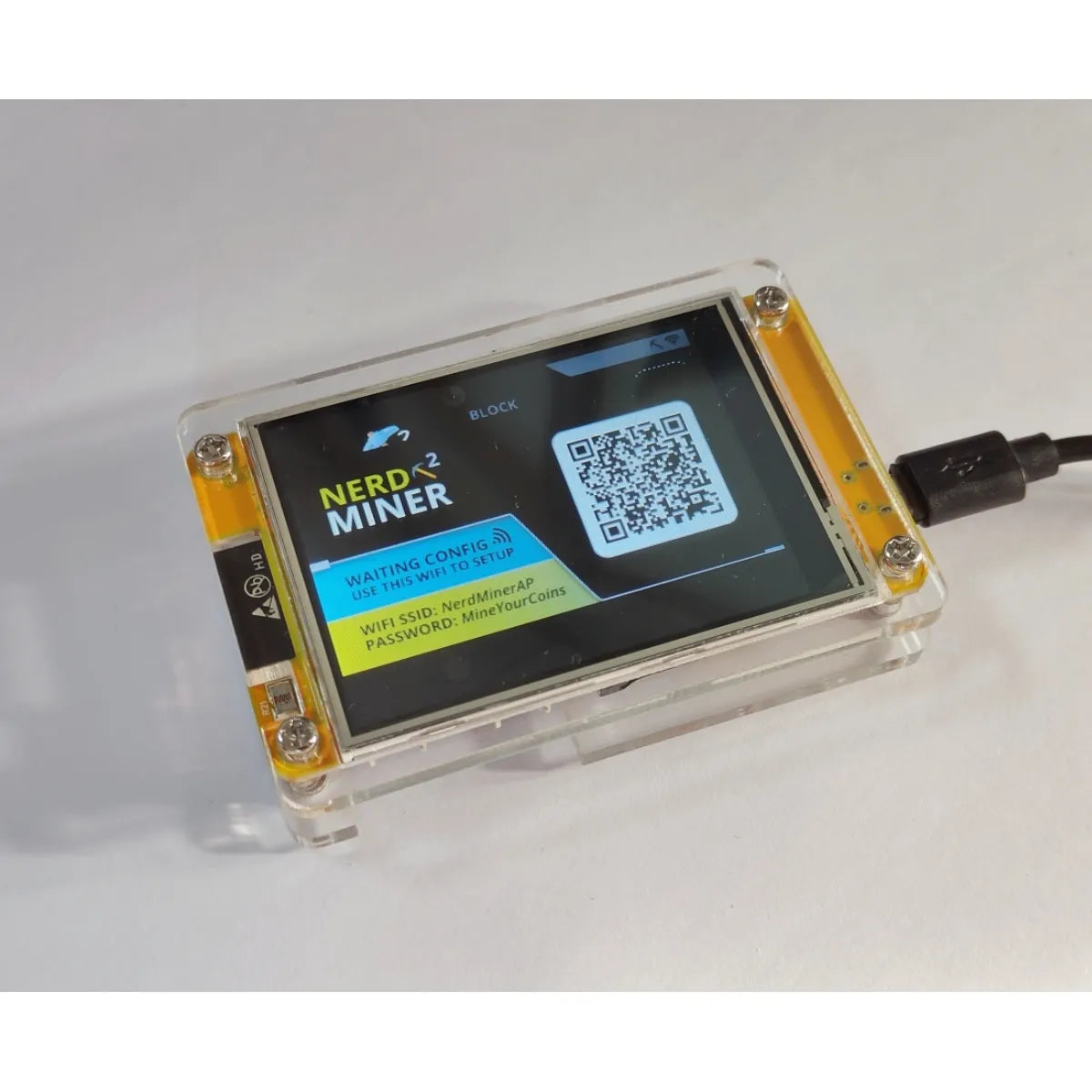 Bitcoin Nerd Miner V2.0 ESP32 2.8 Inch Smart Touch Display BTC Solo Miner 350K/S Win Jackpot Bitcoin Mining Machine