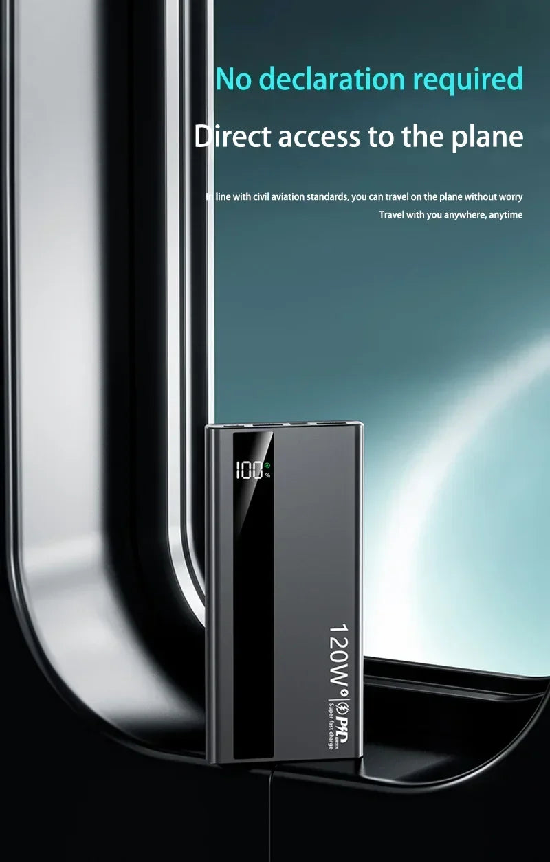 Xiaomi 120W 500000mAh High Capacity Power Bank Super Fast Charging Power Bank Portable Battery Charger For iPhone Huawei Samsung