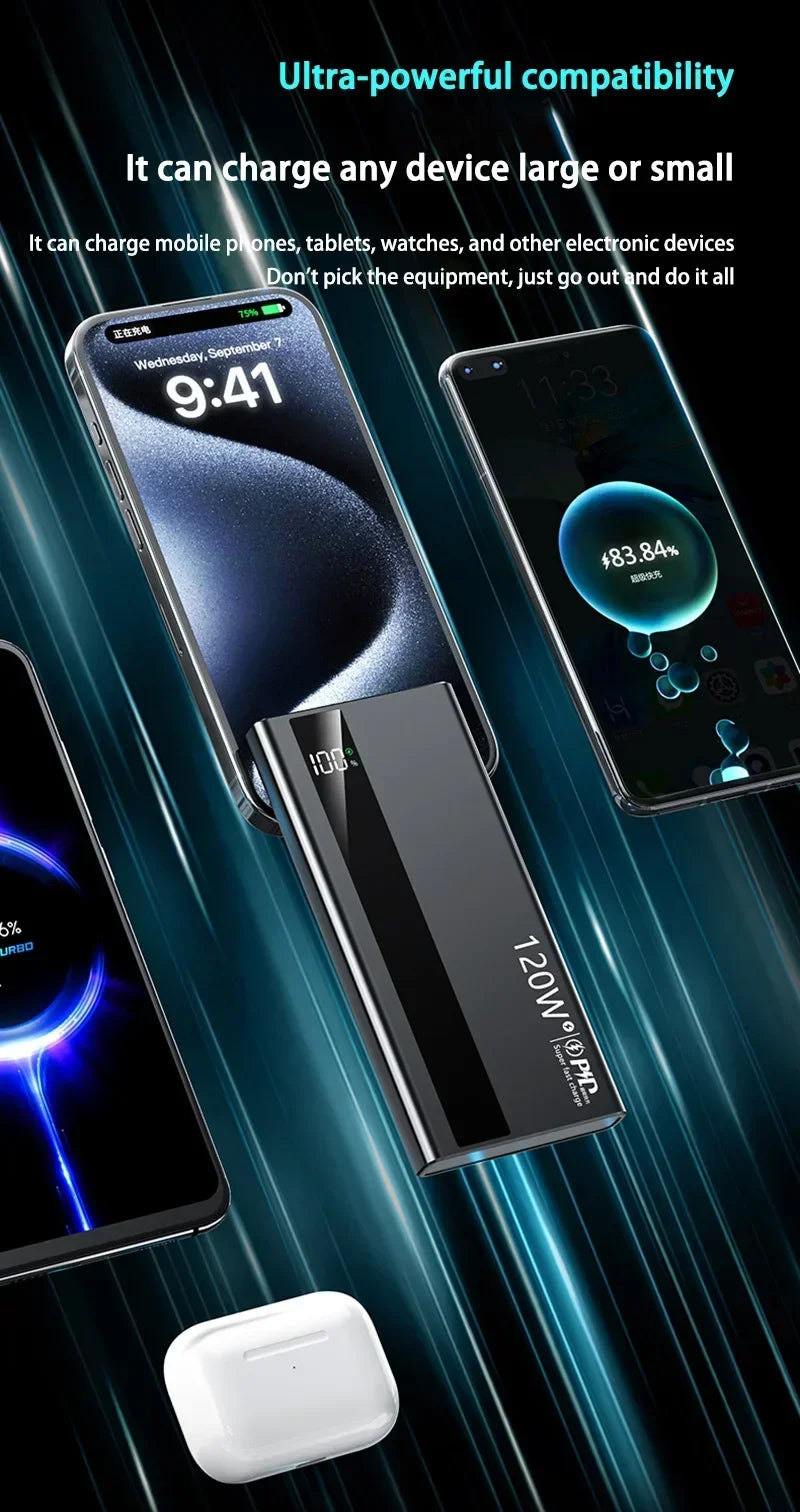 Xiaomi 120W 500000mAh High Capacity Power Bank Super Fast Charging Power Bank Portable Battery Charger For iPhone Huawei Samsung