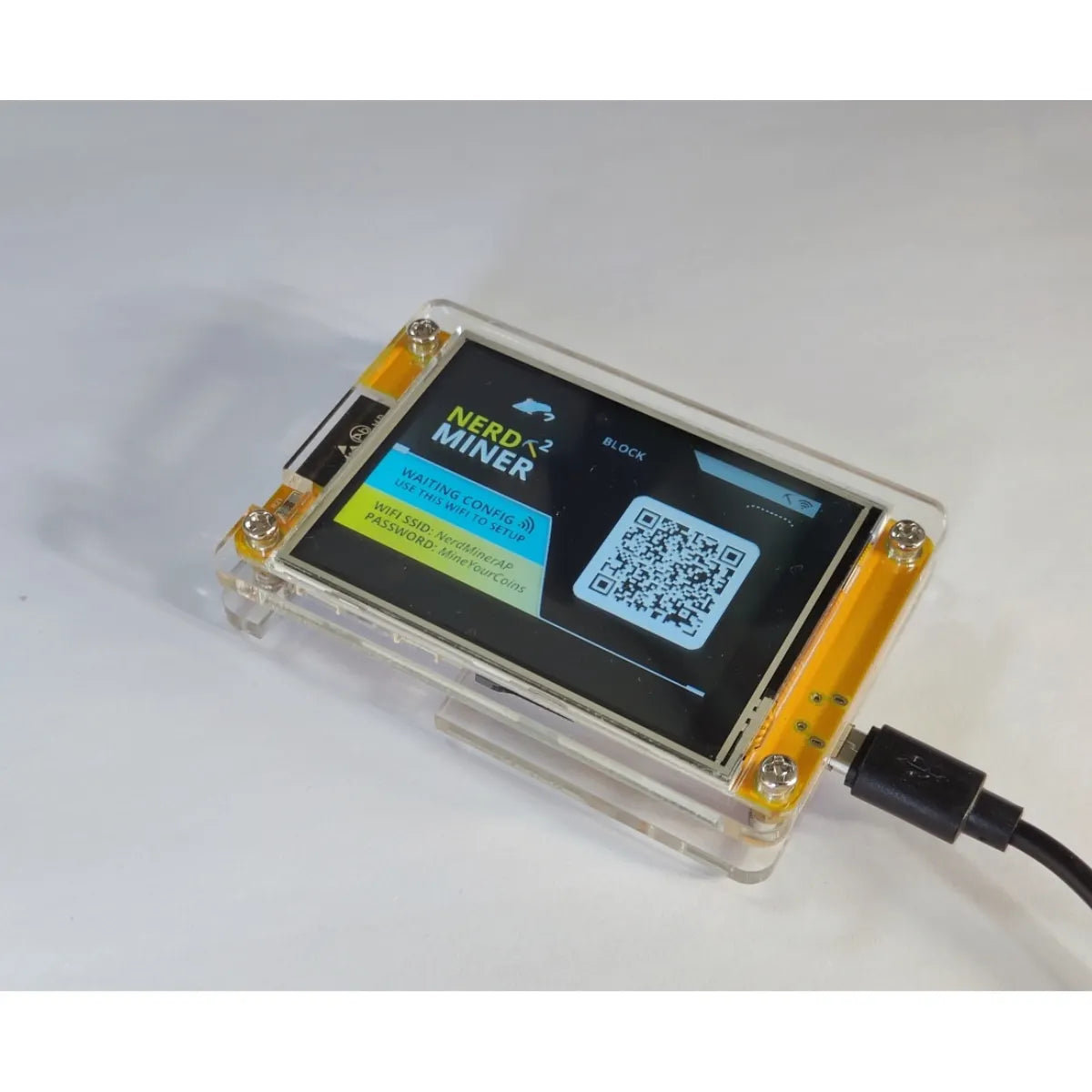 Bitcoin Nerd Miner V2.0 ESP32 2.8 Inch Smart Touch Display BTC Solo Miner 350K/S Win Jackpot Bitcoin Mining Machine