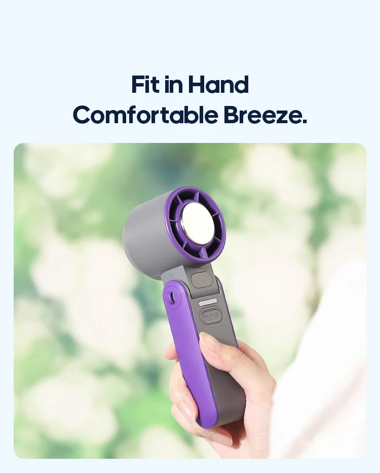 KINSCOTER Outdoor Foldable Portable Handheld Fan Mini Cooling Rechargeable 3600mAh 100-level Free Control High Speed Turbo Fan