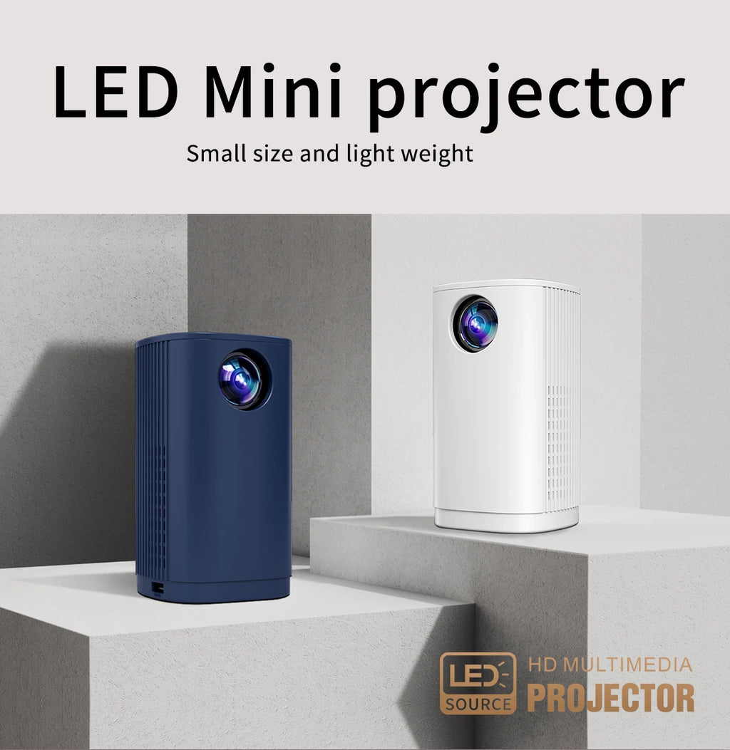 Smart Projector WIFI Mini Portable Home Theater Mobile Phone Same Screen Projector Support 4K LED Home Video Projector &Speaker