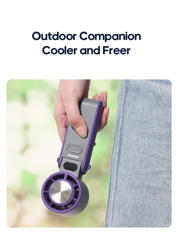 KINSCOTER Outdoor Foldable Portable Handheld Fan Mini Cooling Rechargeable 3600mAh 100-level Free Control High Speed Turbo Fan
