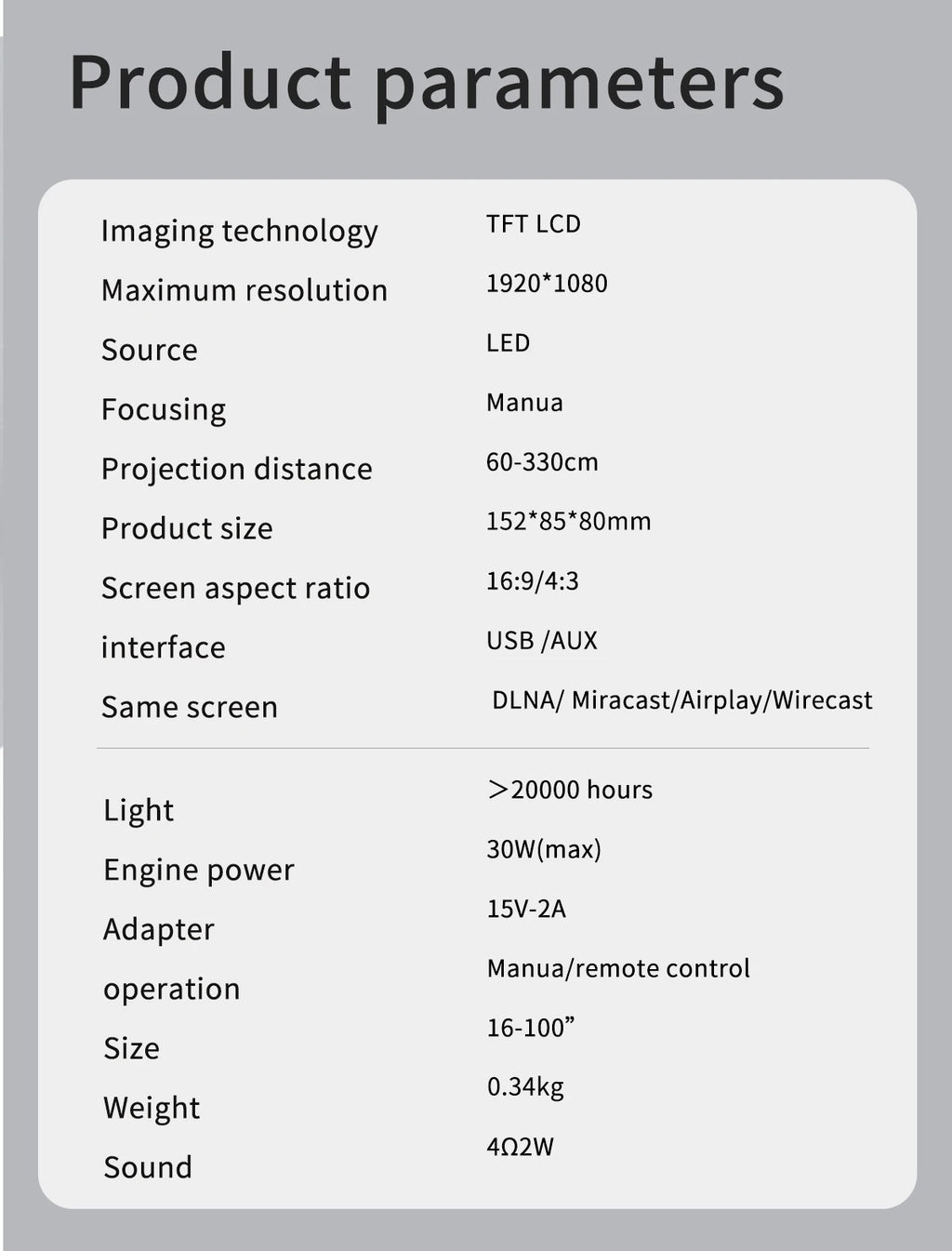 Smart Projector WIFI Mini Portable Home Theater Mobile Phone Same Screen Projector Support 4K LED Home Video Projector &Speaker